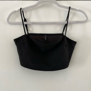 Blanc Black Crop Top with Spaghetti Staps | M